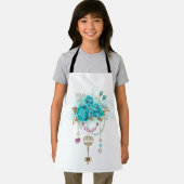 Tablier Roses turquoise avec touches (Insitu)