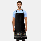 Tablier Roses victoriens, Filigree & Beading sur Noir (Porté)