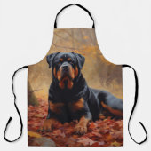 Tablier Rottweiler dans les feuilles d'automne tombées ins (Recto)