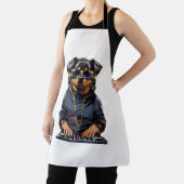 Tablier rottweiler Dog Dj avec platine et casque (Insitu)