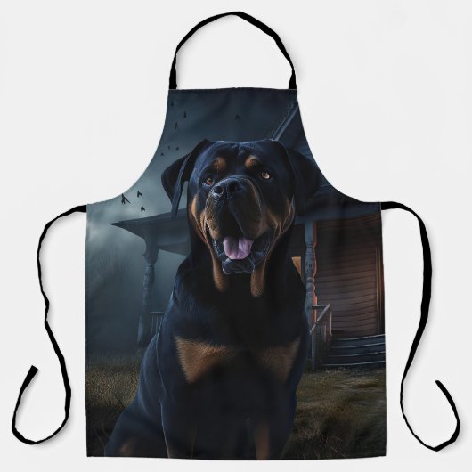Tablier Rottweiler Halloween Effrayant  (Recto)