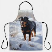Tablier Rottweiler Qu'il neige Noël (Recto)