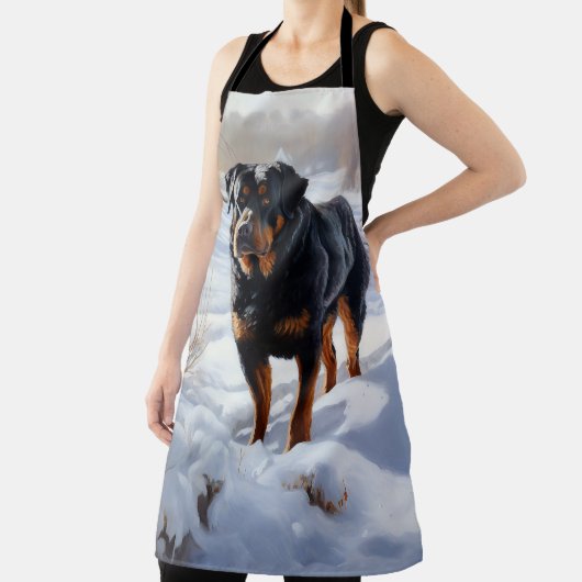 Tablier Rottweiler Qu'il neige Noël (Insitu)