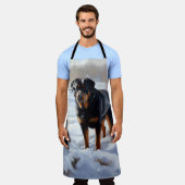 Tablier Rottweiler Qu'il neige Noël (Porté)