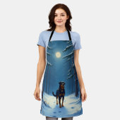 Tablier Rottweiler Starry Forest Hike Christmas Painting (Porté)