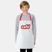 Tablier rouge avec "Café" (Porté)