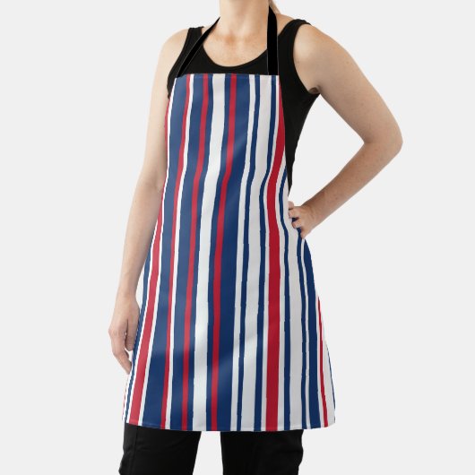 Tablier rouge, blanc et bleu (Insitu)