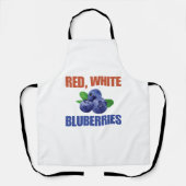 Tablier Rouge, blanc et bleuets (Recto)