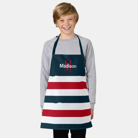 Tablier Rouge Bleu Bleu Bleu Bleu Bleu Bleu Joli Enfants M (Porté)