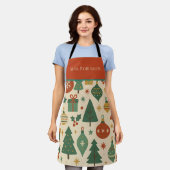 Tablier Rouge Bleu Mmilieu du siècle moderne Vacances Rétr (Porté)