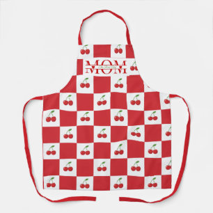 Tablier Rouge Cerise Rétro & Blanc Gingham Maman Personna