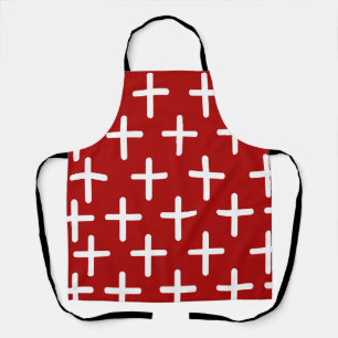 Tablier Rouge christianisme cross design motif