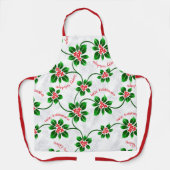 Tablier Rouge de Noël Holly Mele Kalikimaka (Recto)