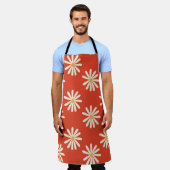 Tablier rouge et moutarde années 1970 super rétro rétro fl (Porté)