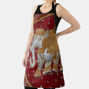 Tablier Rouge et or de l'éléphant indien
