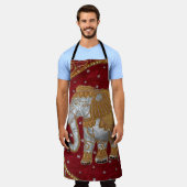 Tablier Rouge et or de l'éléphant indien (Porté)