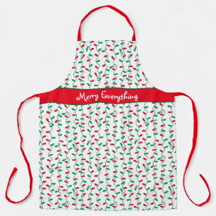 Tablier Rouge et vert lumières de Noël l Joyeux tout