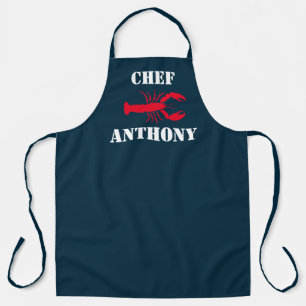 Tablier Rouge Homard Nautique Marine Bleu Chef personnalis
