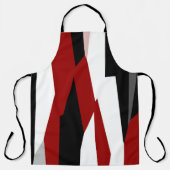 Tablier Rouge noir et blanc abstrait (Recto)