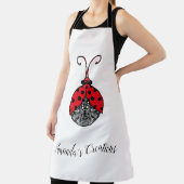 Tablier Rouge noir et blanc Ligne enchevêtrement ladybug (Insitu)