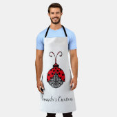 Tablier Rouge noir et blanc Ligne enchevêtrement ladybug (Porté)