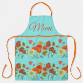 Tablier Rouge Orange Populations Jaunes Fleur Floral Mère (Recto)
