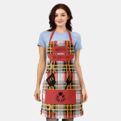 Tablier rouge personnalisé avec ustensiles de Cuis (Porté)