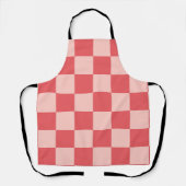 Tablier Rouge rose À damiers En vichy Motif (Recto)