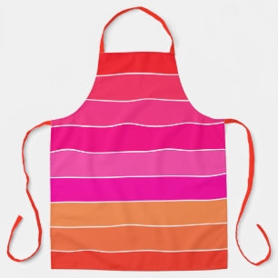 Tablier Rouge, rose et orange
