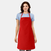 Tablier Rouge-rouge, fête rouge, couleur unie, (Porté)