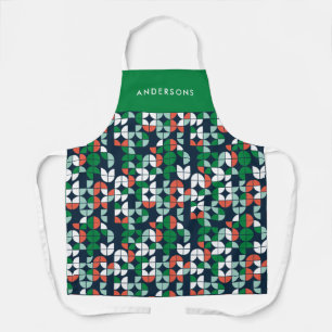 Tablier rouge rouge rouge vert rouge moderne géométrique A