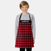 Tablier Rouge Rustique Plaid de Buffalo Personnalisé pour (Porté)