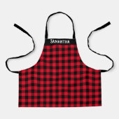 Tablier Rouge Rustique Plaid de Buffalo Personnalisé pour (Recto)