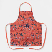 Tablier Rouge Turquoise noir blanc tacheté Résumé graphiqu (Recto)