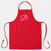 Tablier Rouge Uni Monogrammé (Recto)