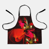 Tablier Rouge Vert Floral Moderne Art Abstrait Motif #02 (Recto)