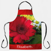 Tablier rouge, vert, jaune, blanc, fleur, floraison, gerbe (Recto)