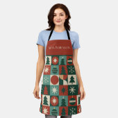 Tablier Rouge Vert Mmilieu du siècle moderne À damiers vac (Porté)