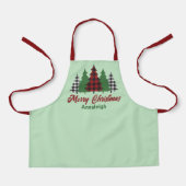 Tablier Rouges Rustiques Joyeux Arbres de Noël Personnalis (Recto)