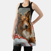 Tablier Rough Collie Chien Festif de Noël (Insitu)
