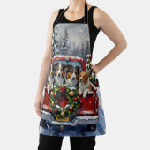 Tablier Rough Collie Christmas Red Truck Holiday (Insitu)