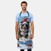 Tablier Rough Collie Courir dans la neige avec le Casquett (Porté)