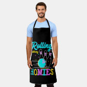 Tablier Rouler avec mes potes de quilles jouant (Porté)