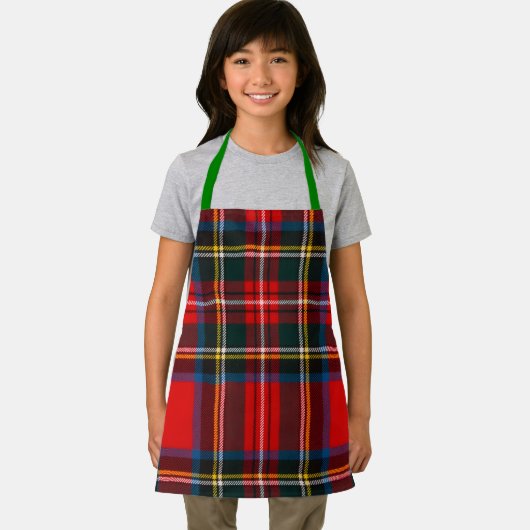 Tablier Royal Stewart Red Plaid Green Strap Apron (Insitu)