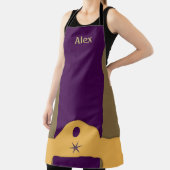 Tablier Royale rayonnée personnalisée violet et or (Insitu)