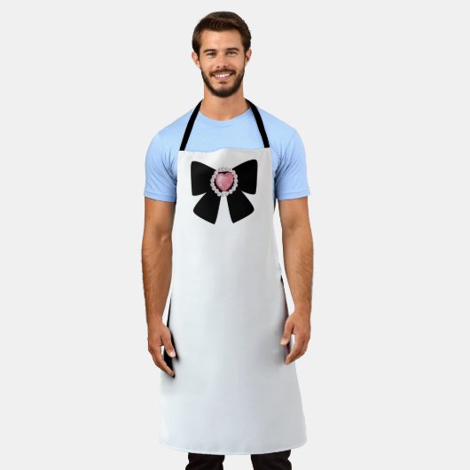 Tablier ruban de perle noire (Porté)