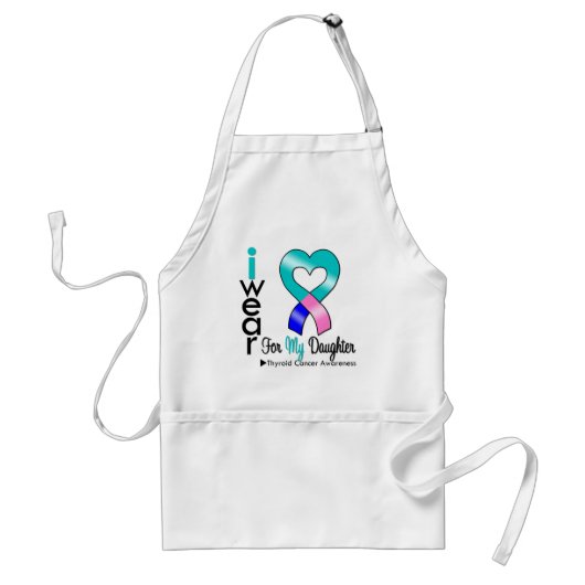 Tablier Ruban Thyroïde Cancer Pour Ma Fille (Devant)