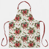 Tablier Rubans rouges et feuilles de houx (Recto)