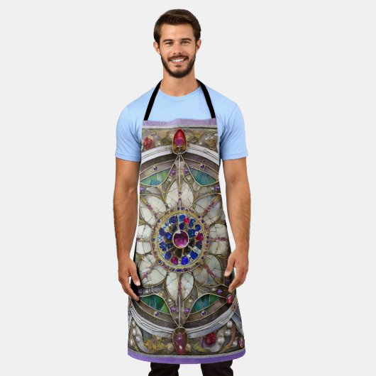 Tablier Ruby, Amethyst, Sapphire et Pearl Mandala (Porté)