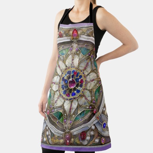 Tablier Ruby, Amethyst, Sapphire et Pearl Mandala (Insitu)